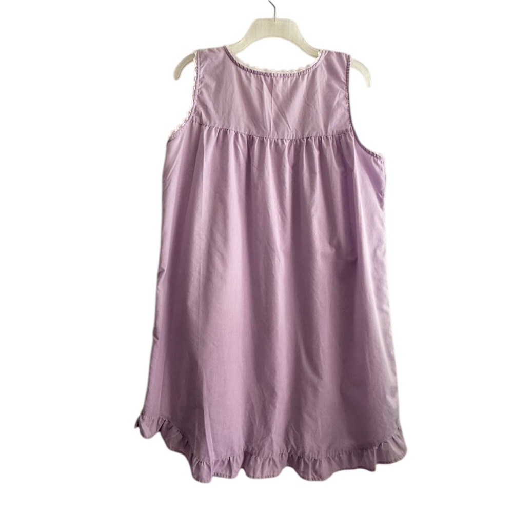 Vintage Cottagecore Nightgown XXL Lavender Embroidered Cotton Blend Sleep Dress - Picture 9 of 16